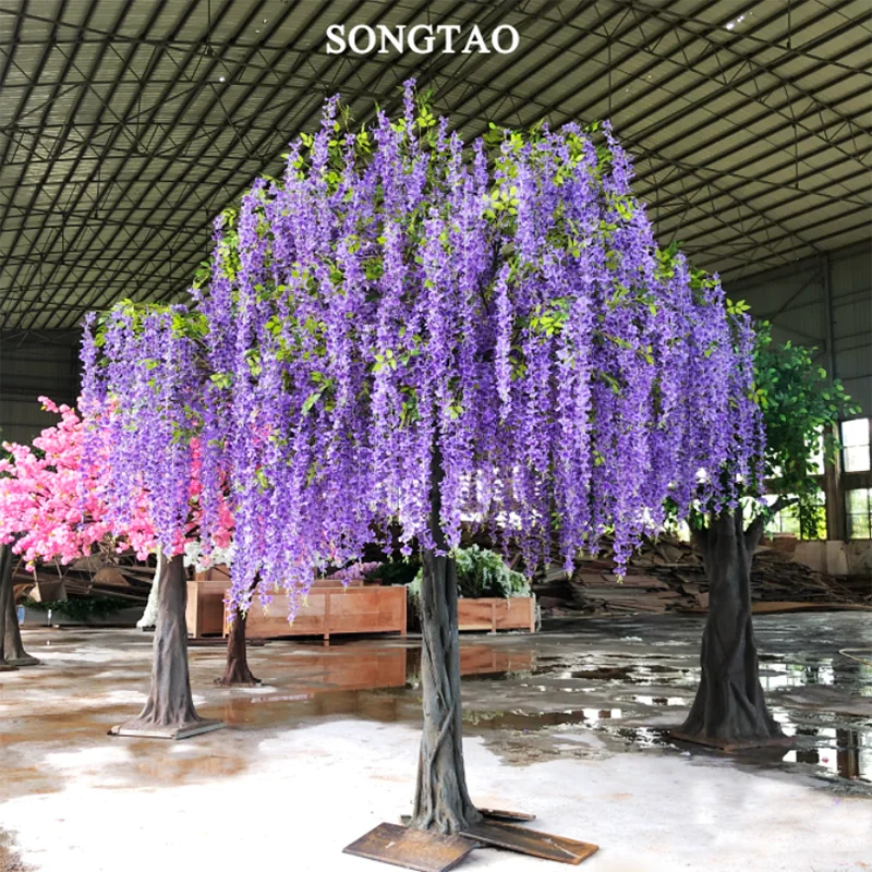 custom.Large artificial wisteria tree of artificial silk wisteria tree and big artificial ivory wisteria tree