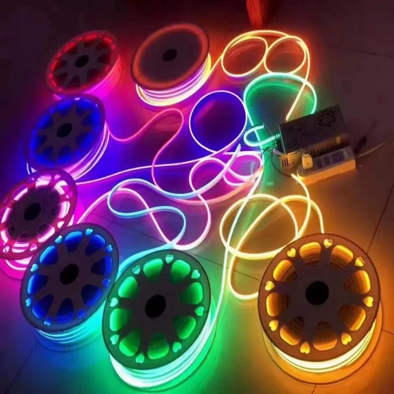 220V LED Neon Strip Light EU Plug SMD2835 120Leds/m Strip Flexible High Brightness Outdoor Neon Sign Waterproof Soft Lamp Belt