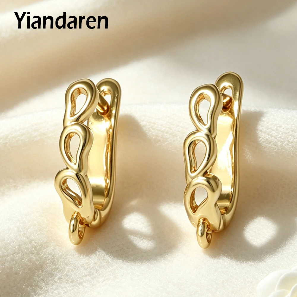 Mix Styles 18K Gold Plated Earring Fixtures Brass Earring Hooks Hypoallergenic Earwires For Jewelry Making Supplies Wholesale
