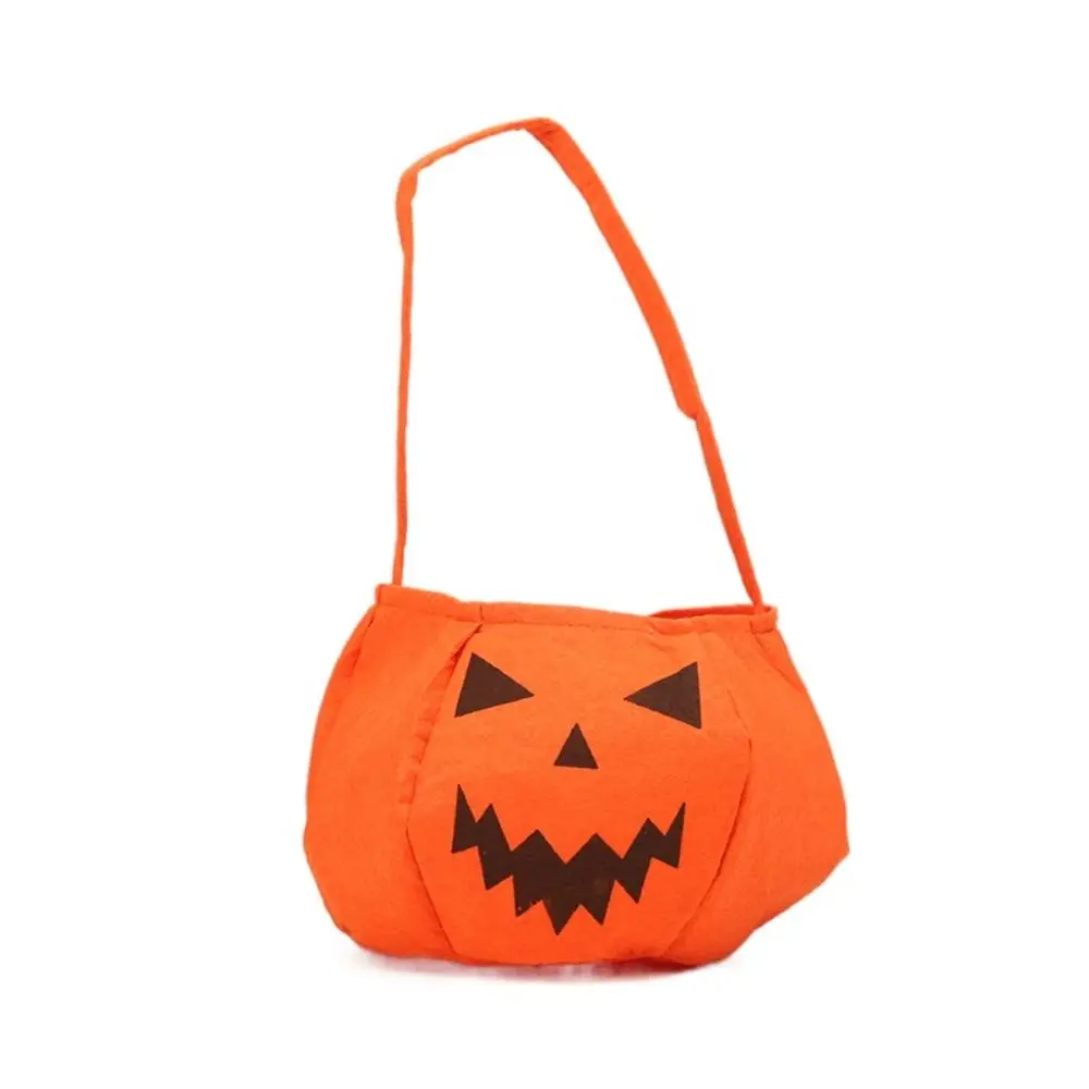 Funny Ghost Pumpkin Bag Cloth Trick or Treat Halloween Candy Bag Handbag Shoulder Bag Pumpkin Candy Bag Cosplay Pros