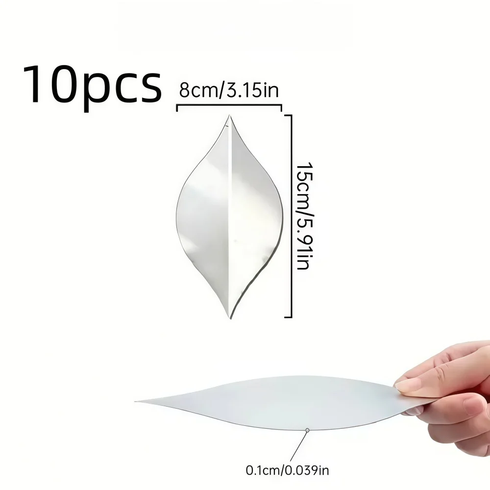 10PCS Acrylic Bathroom Leaf Mirror Wall Sticker Home Decoration Self-adhesive Art Mural Living Room Kitchen Wallpaper ﻿
