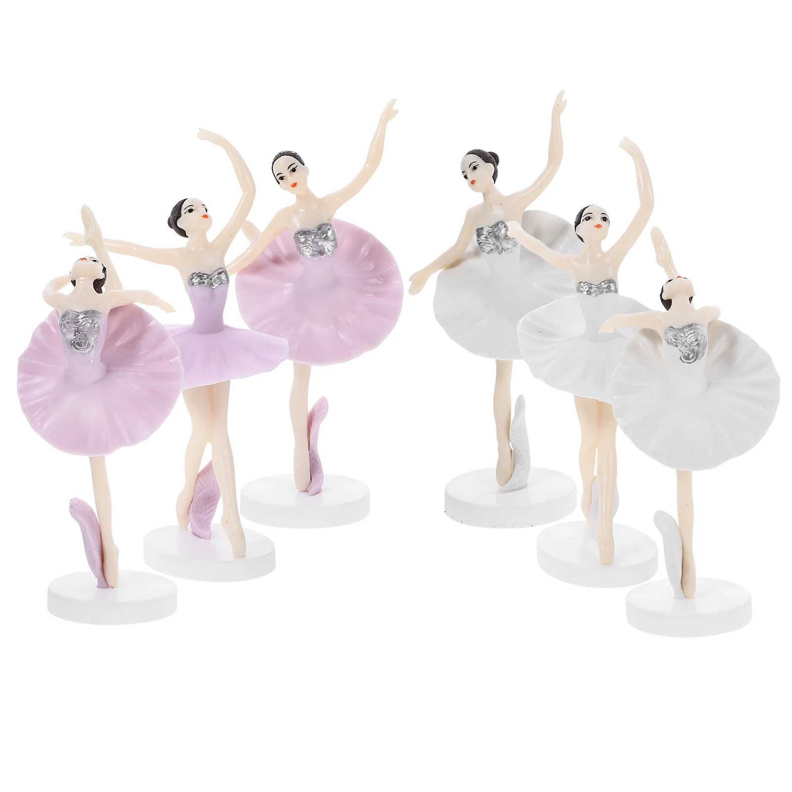 

6 Pcs Dancing Ballet Girl Birthday Cake Decor Baking Decorations Plastic Adornment for