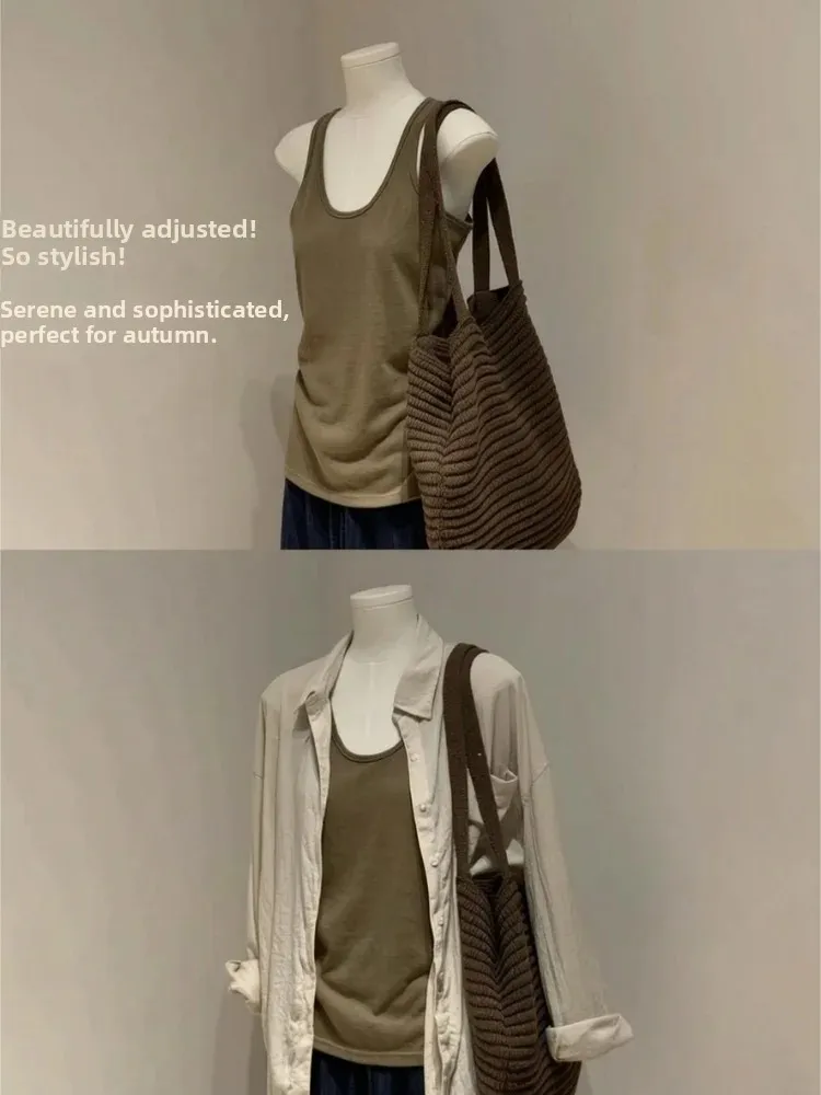 Quality beyond Words U-Neck Thin Elderly Man's Shirt Vest Women's Early Autumn Outerwear Commute Casual Top Breathable Polyes...