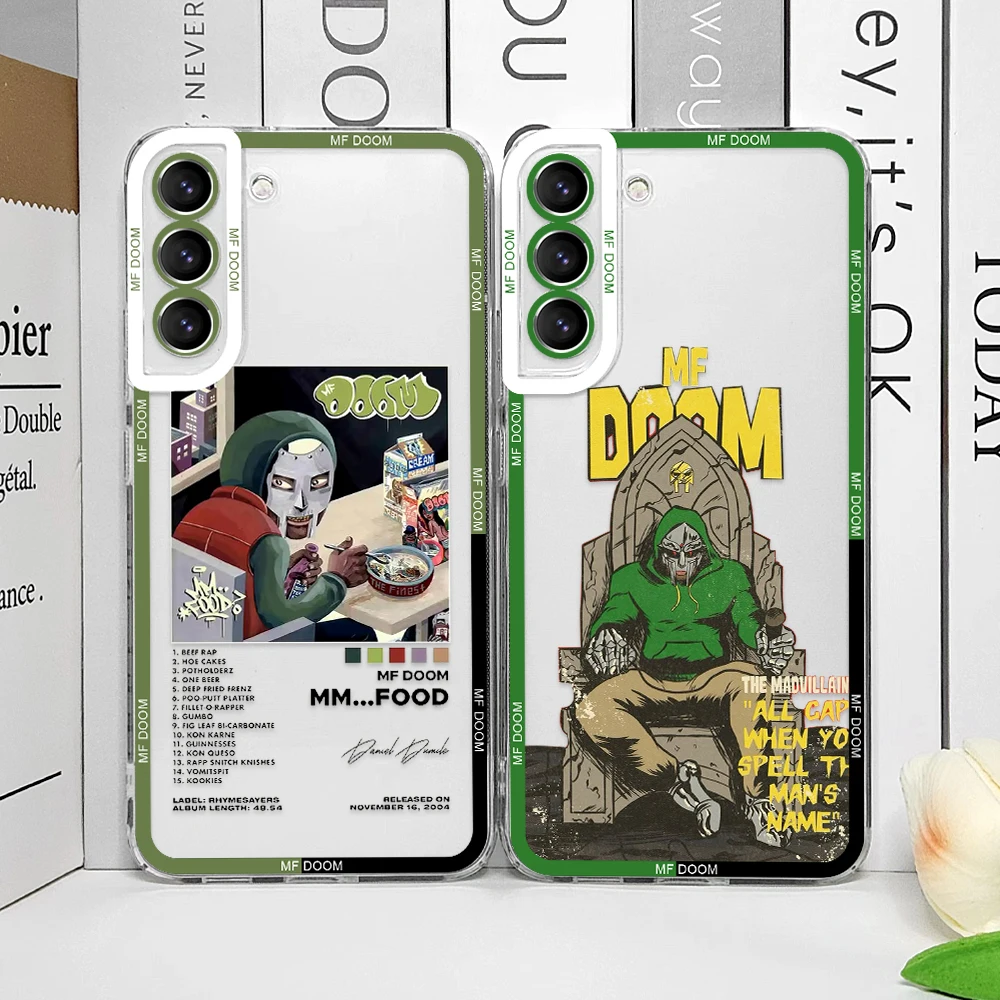Fashion MF DOOM Hot Singer Transparent Phone Case for Samsung Galaxy S25 S24 S20 S21 FE S22 Plus S23 Ultra 5G Soft Covers Fundas