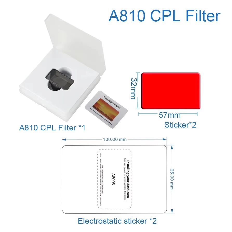 70mai CPL-Filter nur für 70mai A810, CPL-Filter für 70mai RC12 RC24 Rückkamera, CPL-Filter für 70mai A810s Kamera