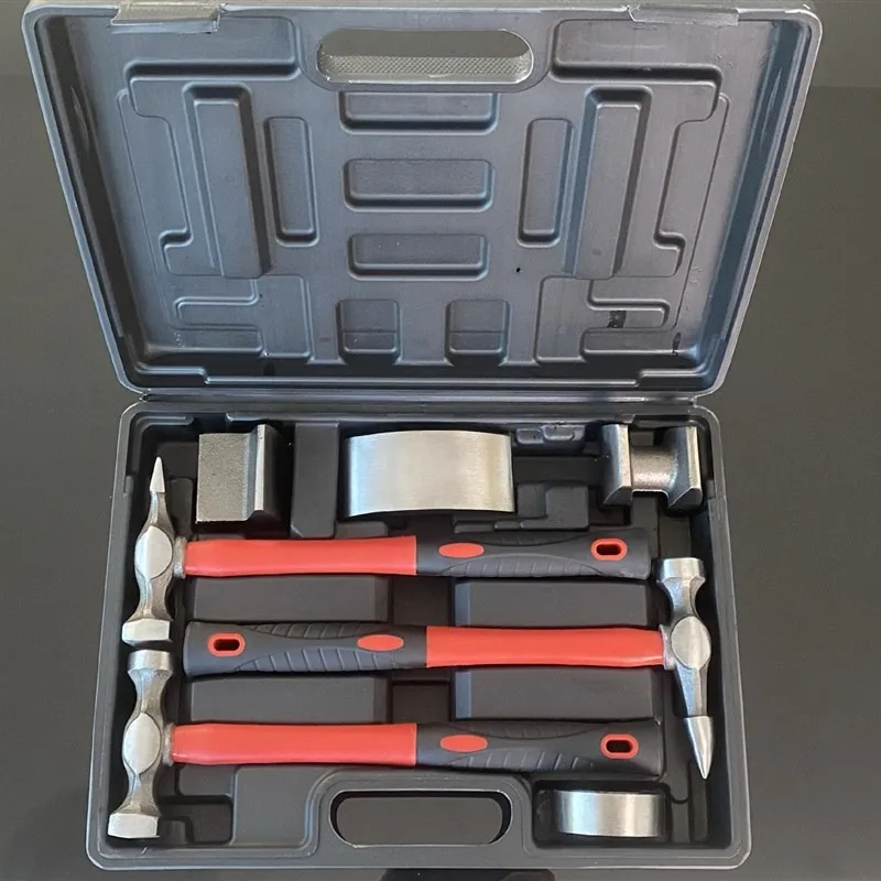 Seven piece set of sheet metal hammers, seven piece set of repair tools, seven piece set of repair sheet metal hammers