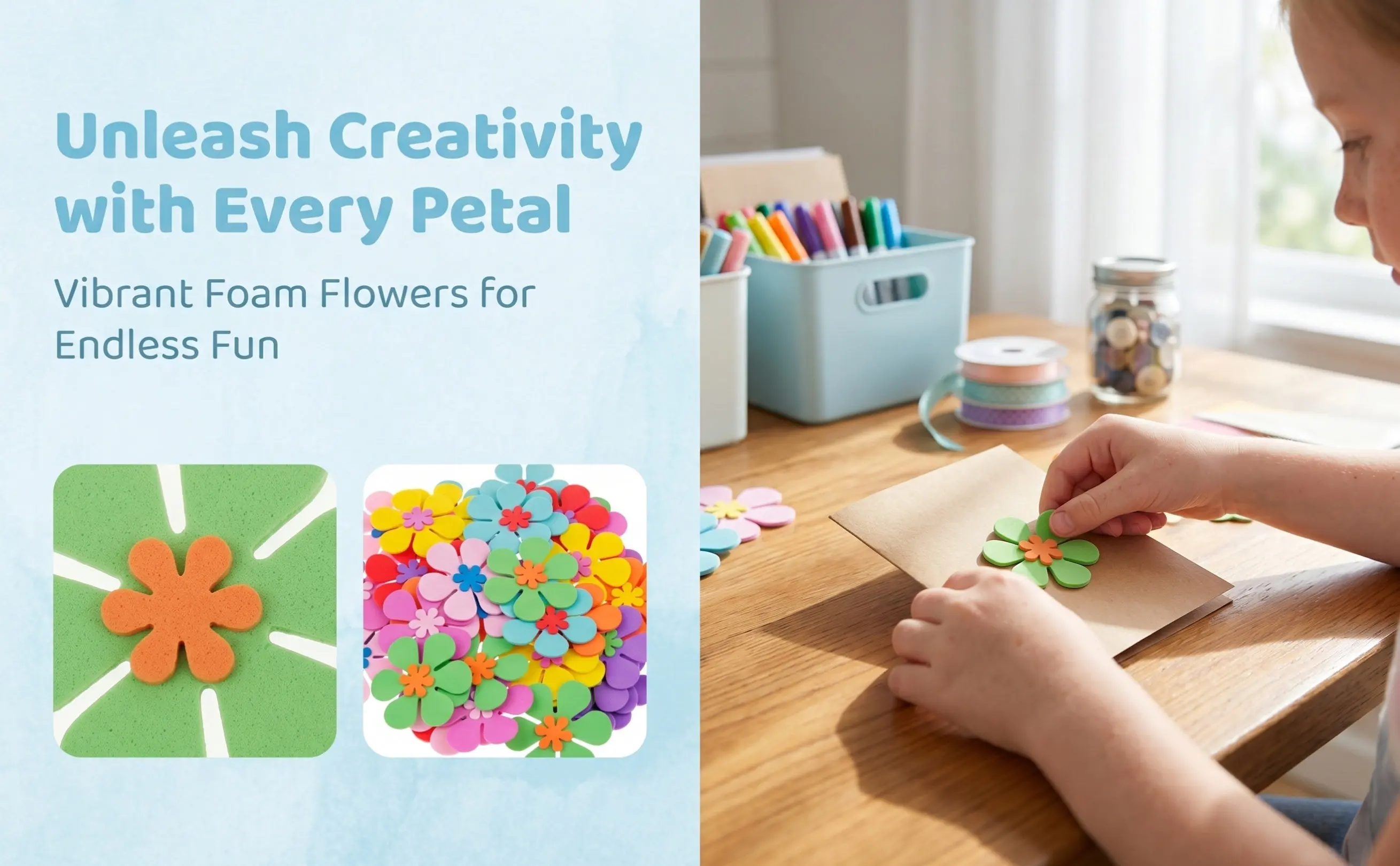 120Pcs Foam Flower Ornaments DIY Decorative Cutouts for Crafting Wall Stickers Home Decor Festive Party Decoration