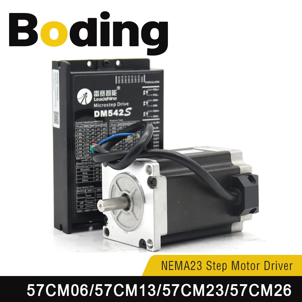 

Boding Leadshine 2 Phase 57 Series Nema23 Step Motor Sets 57cm06 57cm13 57cm23 57cm26 And Driver Dm542s Input Voltage Vdc20-50v