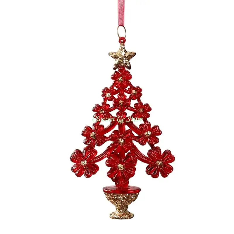 X90F Acrylic Christmas Accent with Ribbon Loop for Hearth Displays