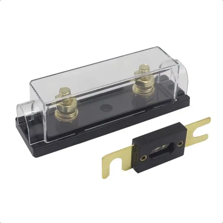 【1Set】Transparent Car Fuse Box ANL Fuse Holder With ANL Fuse 30A 40A 50A 60A 70A 80A 100A 120A 125-200A 225-300A 375-450A 500A