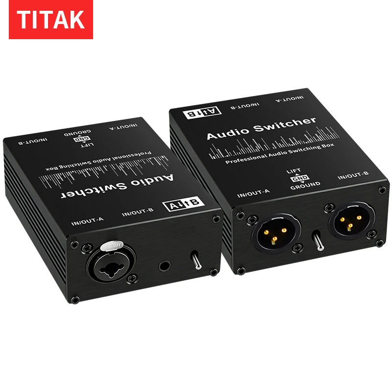 Audio Source Switcher Manual Selector Passive 2 In 1 Out/1 In 2 Out XLR Balanced For Microphone Sound Card Mixer