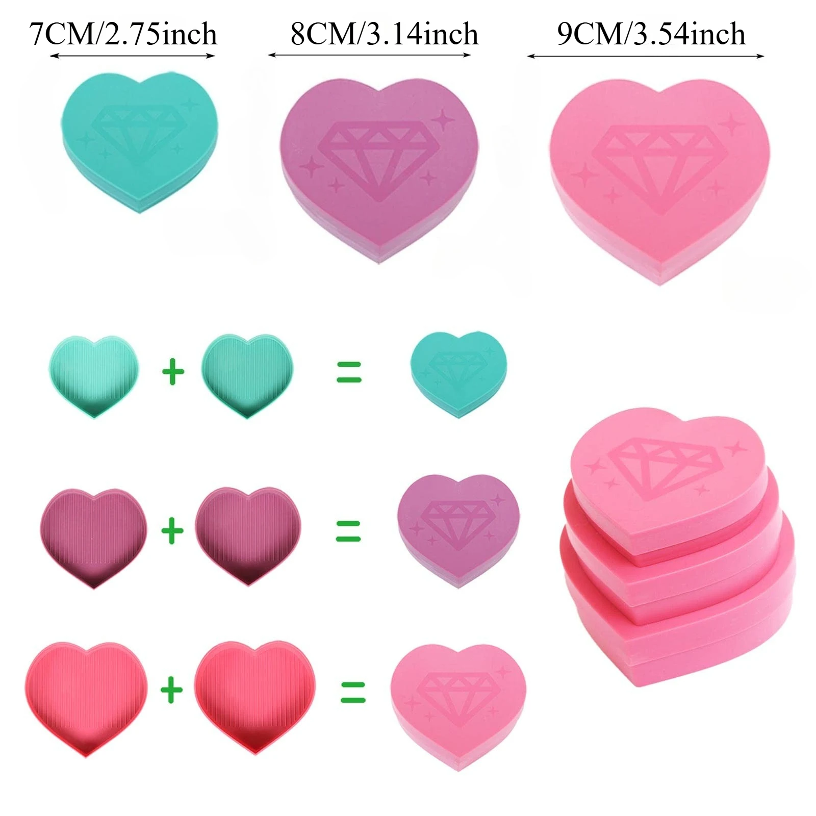 3 pz/set amore a forma di cuor - Embroidery Lovers recensione e prezzo