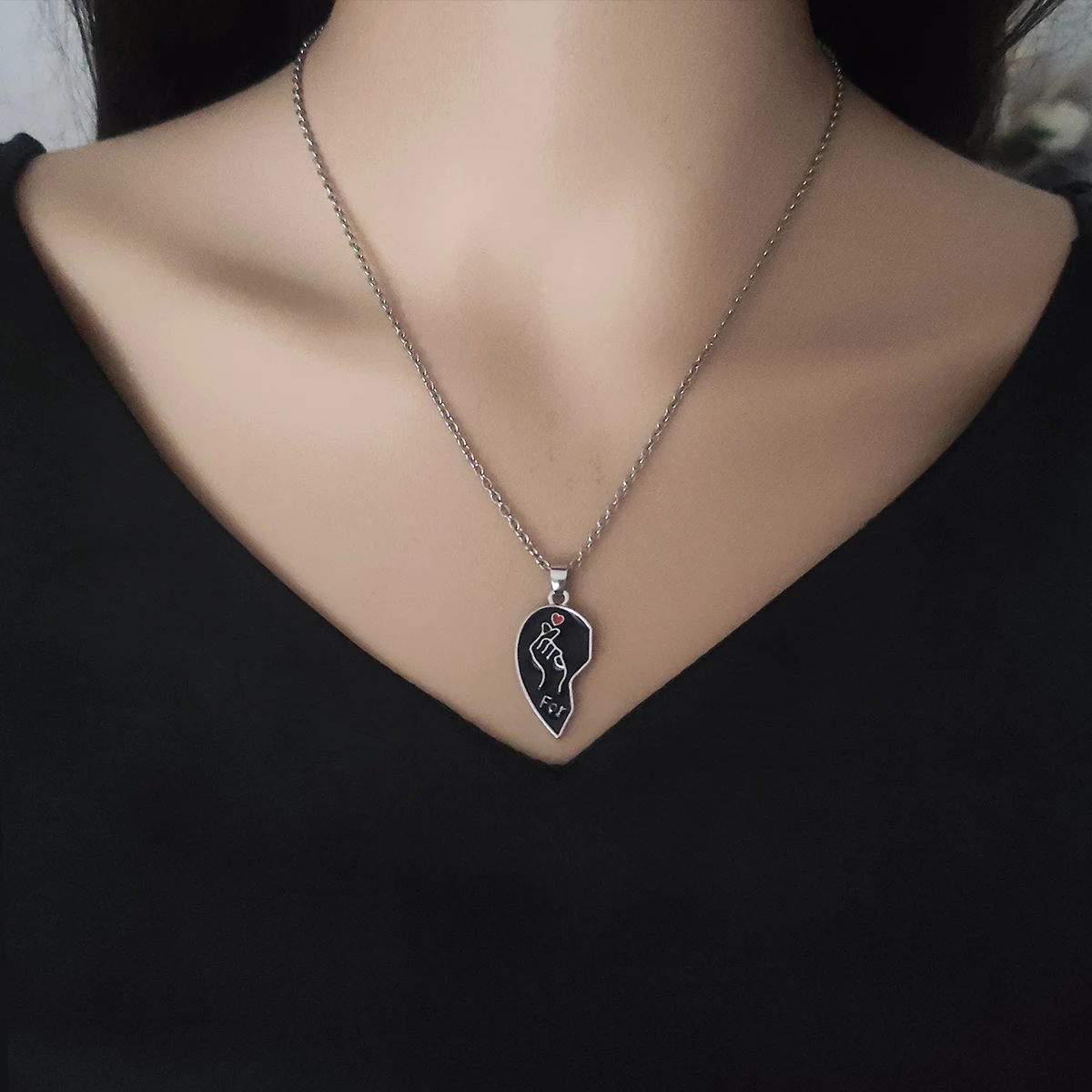 قلادة قلادة للأزواج، الإسورة، المجوهرات، قلب الحب #4