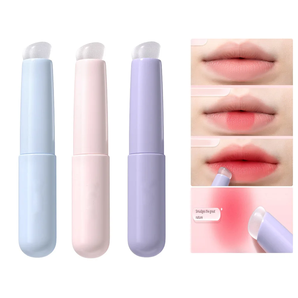 

Soft Silicone Lip Brush Women Makeup Lip Brush Portable Round Head Angled Lip Brush Reusable Multi Functional Lipstick Brushes