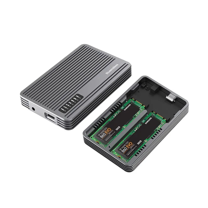 

20Gbps M2 NVME SATA SSD Enclosure External Raid SATA NVME M.2 SSD Enclosure for NVME SATA M.2 2230 2242 2260 2280 SSDs