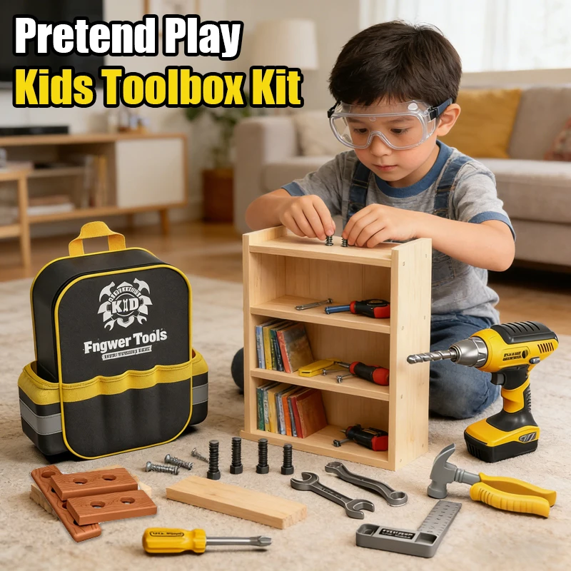 Kids Toolbox Kit Simulation Repair Tools DIY Toy Drill Plastic Game Learn Engineering Puzzle Educational Toys Gifts For Boys