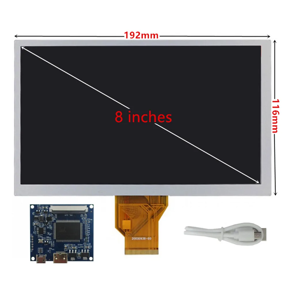 8 inch LCD Display 800x480 with USB Touch Screen HDMI-compatible Driver Board for Raspberry Pi 4 3B+ 3B 2B Windows 10/11 PC