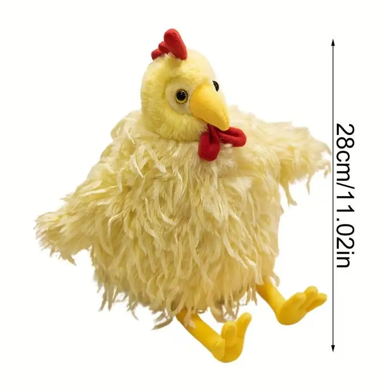 Leuke 28 cm/11,02 inch kuiken knuffel, realistisch haanontwerp, zacht en comfortabel woondecoratie, pluche cadeau
