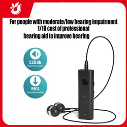 Noise Reduction Sound Amplifier for Elderly Rechargeable Adjustable Suppress Howling Voice Enhancer Device Easy to Operate