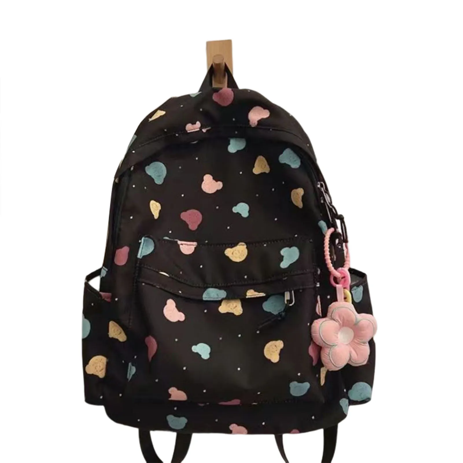 Lightweight Bookbag for Teens Sweet Cartoon Backpack with Front Utility Pocket for School Sports Work