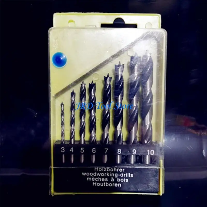A2UD 8PCS khoan bit Set cho chế biến gỗ xoắn ốc bit bit bit bằng thép carbon cao lỗ bằng ván gỗ đặc biệt công cụ khoan bit