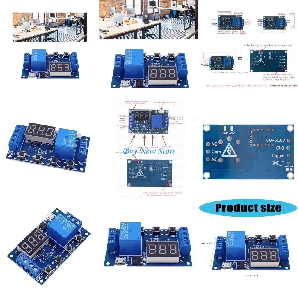 

20CE Adjustable Delay Timer Controller With Optocoupler Isolation Reverse Polarity Protective Permanent Memory Storage