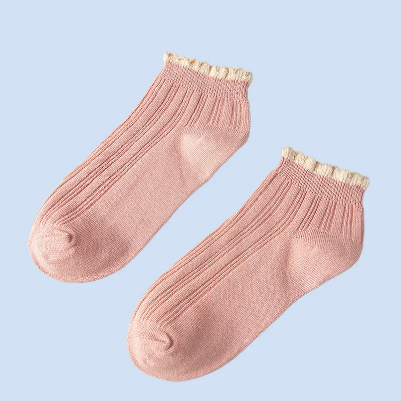 Chaussettes Bateau Minces Courtes en Dentelle pour Femme, Mignonnes, Peu Profondes, Printemps et Automne, 3/6 Paires