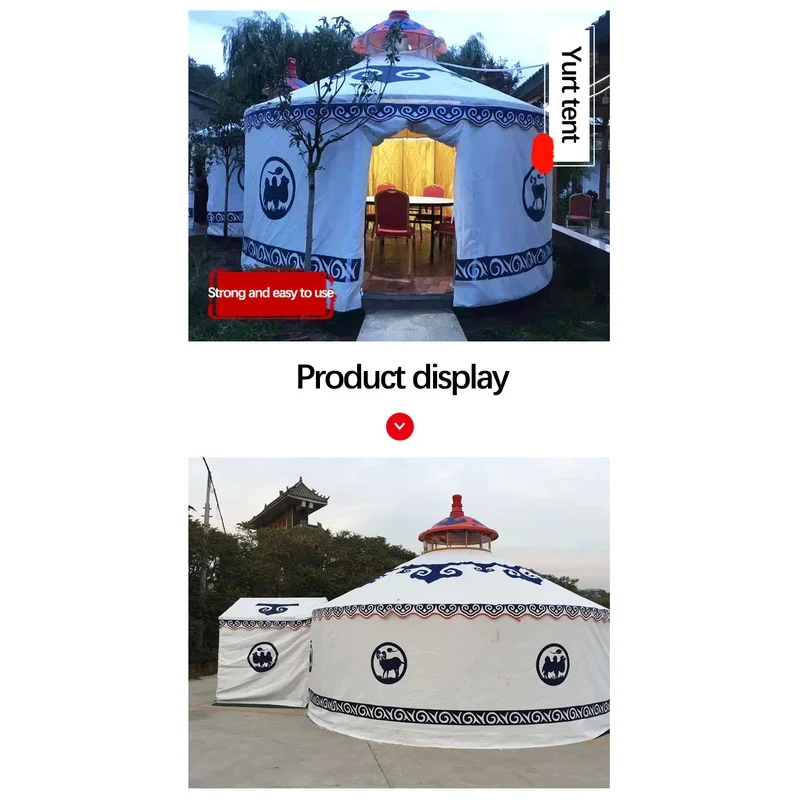 Outdoor 5*5m Luxury Mongolian Yurts for Sale Mongolian Can Hotel Tent