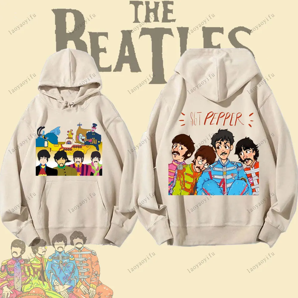 Sudadera con Capucha Retro Vintage de The Beatles, Sudadera Unisex de Moda Invernal para Hombre, Ropa Harajuku, Chándal de Manga Larga, Ropa Urbana