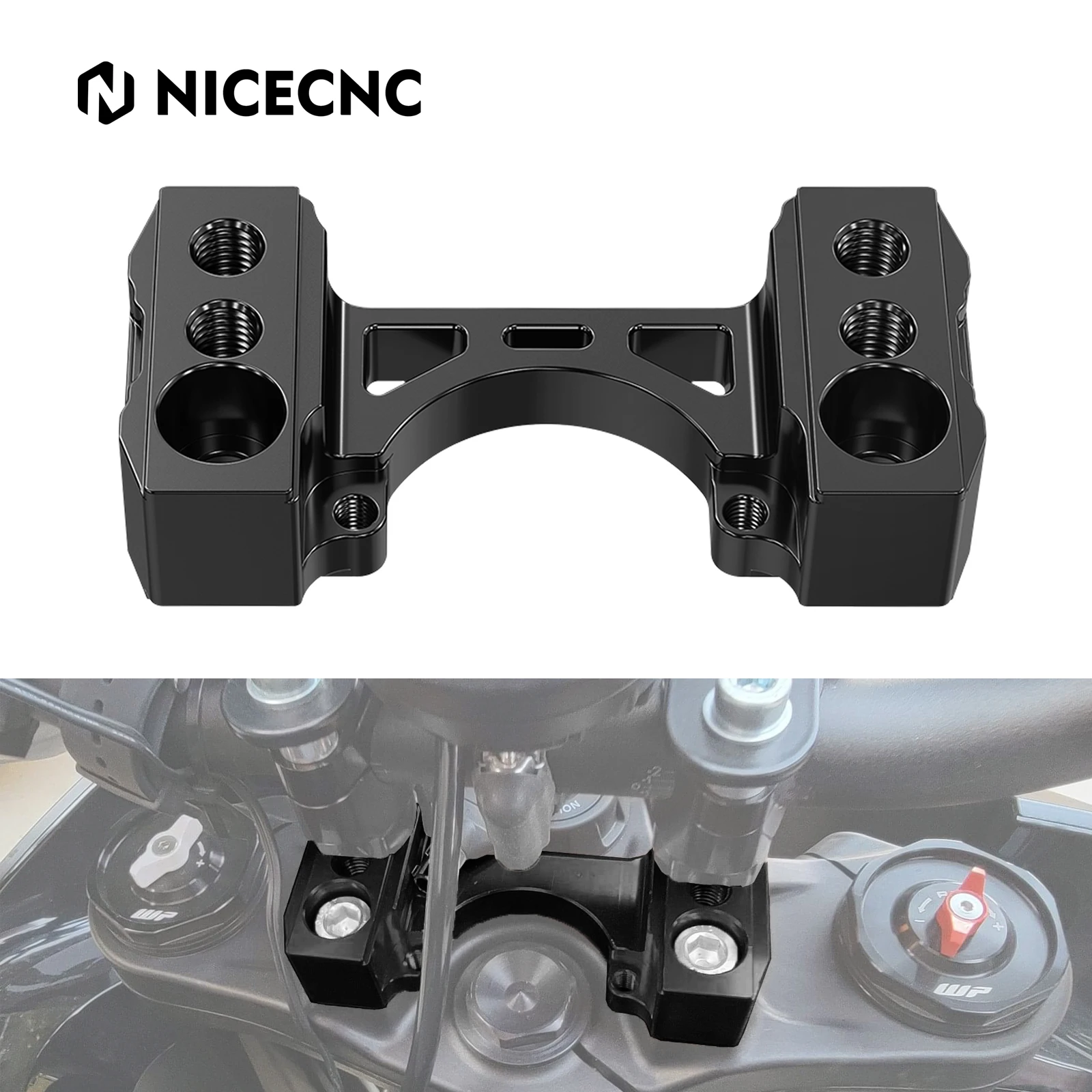 

1x Steering Damper Mount 1" Rise Handlebar Riser Kit for KTM 790 Adventure 890 Adventure/R/Rally 2019 2020 2021 2022 2023 2024