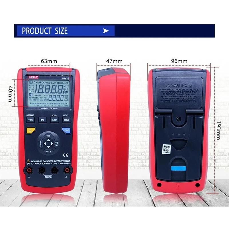UNI-T UT611 UT612 LCR Digital Bridge Capacitance Meter Multimeter Resistance and Inductance Instrument Frequency Test LCD