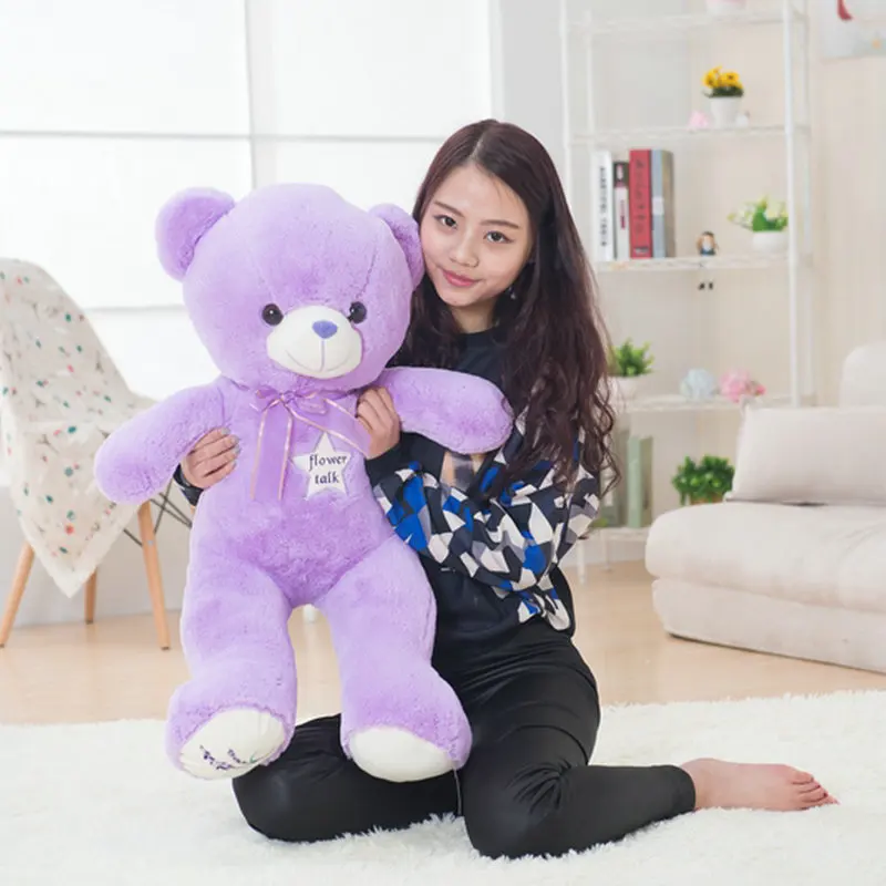 35-120cm Cute Purple Bear Plush Toys High Quality Stuffed Lovely Animals Bear Dolls for Classmate Girls Graduation Gifts