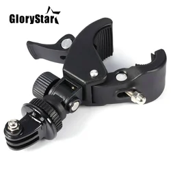 GloryStar siyah bisiklet bisiklet motosiklet gidon kolu kelepçe çubuğu kamera dağı Tripod adaptörü Gopro Hero 1 2 3 3 + 4