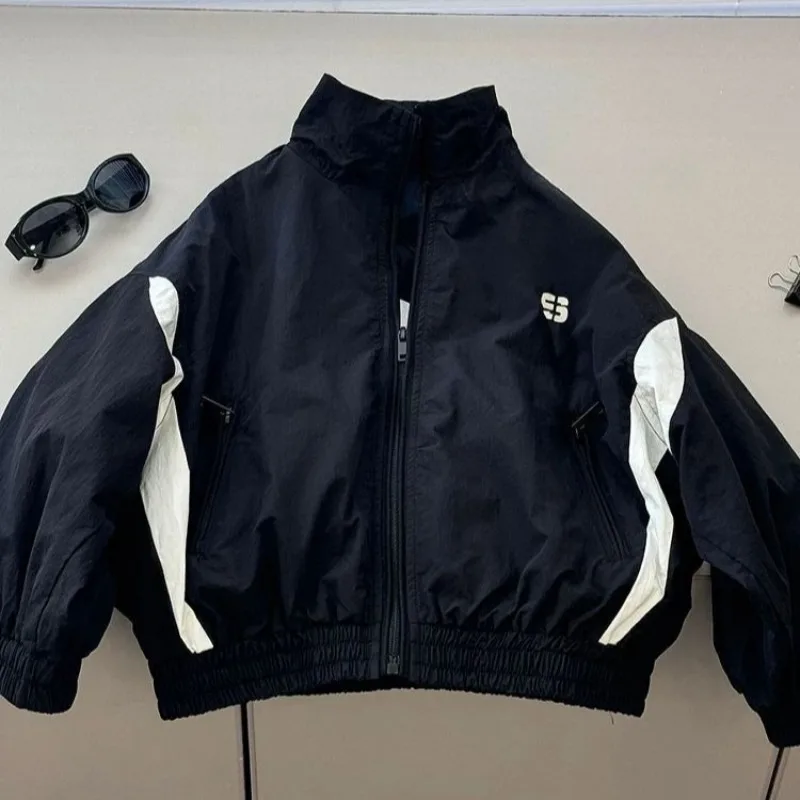 

Premium 2025 Spring Autumn Boys' Windbreaker Jacket with Stand Collar Loose Zip Up Design for Big Kids Autumn Outdoor