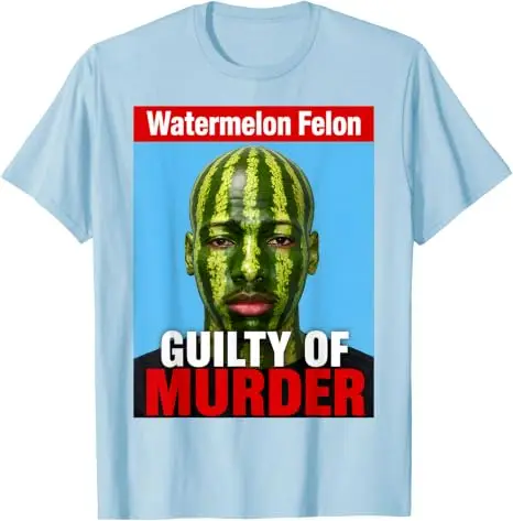 Watermelon Felon Shirt Watermelon Felon Guilty of Murder T-Shirt Baumwolle Y2k Streetwear Kleidung Humor Ästhetische Grafikbekleidung – Detail 15