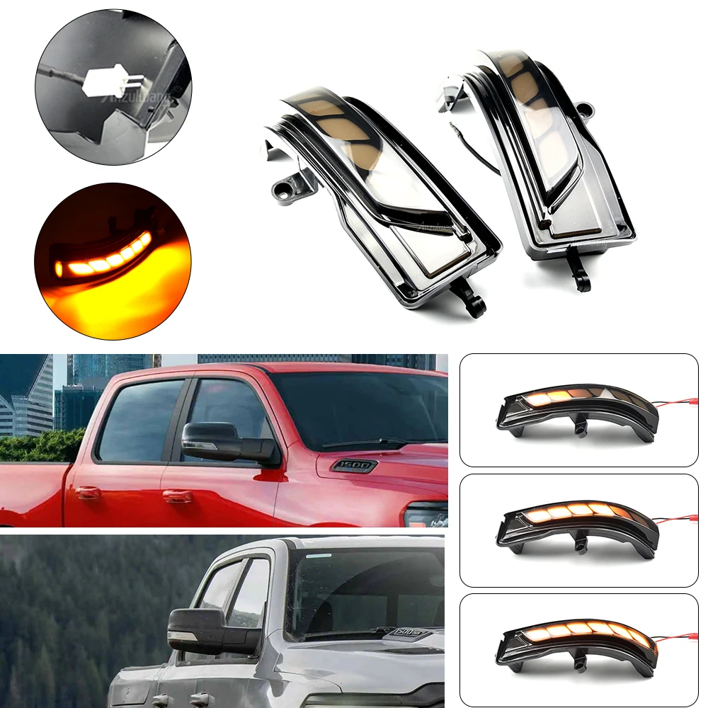 

LED Dynamic Indicator Turn Signal Light Blinker Mirror Lamp For Dodge Ram 1500 TRX 2019 2020 2021 2022 2023 68402096AA