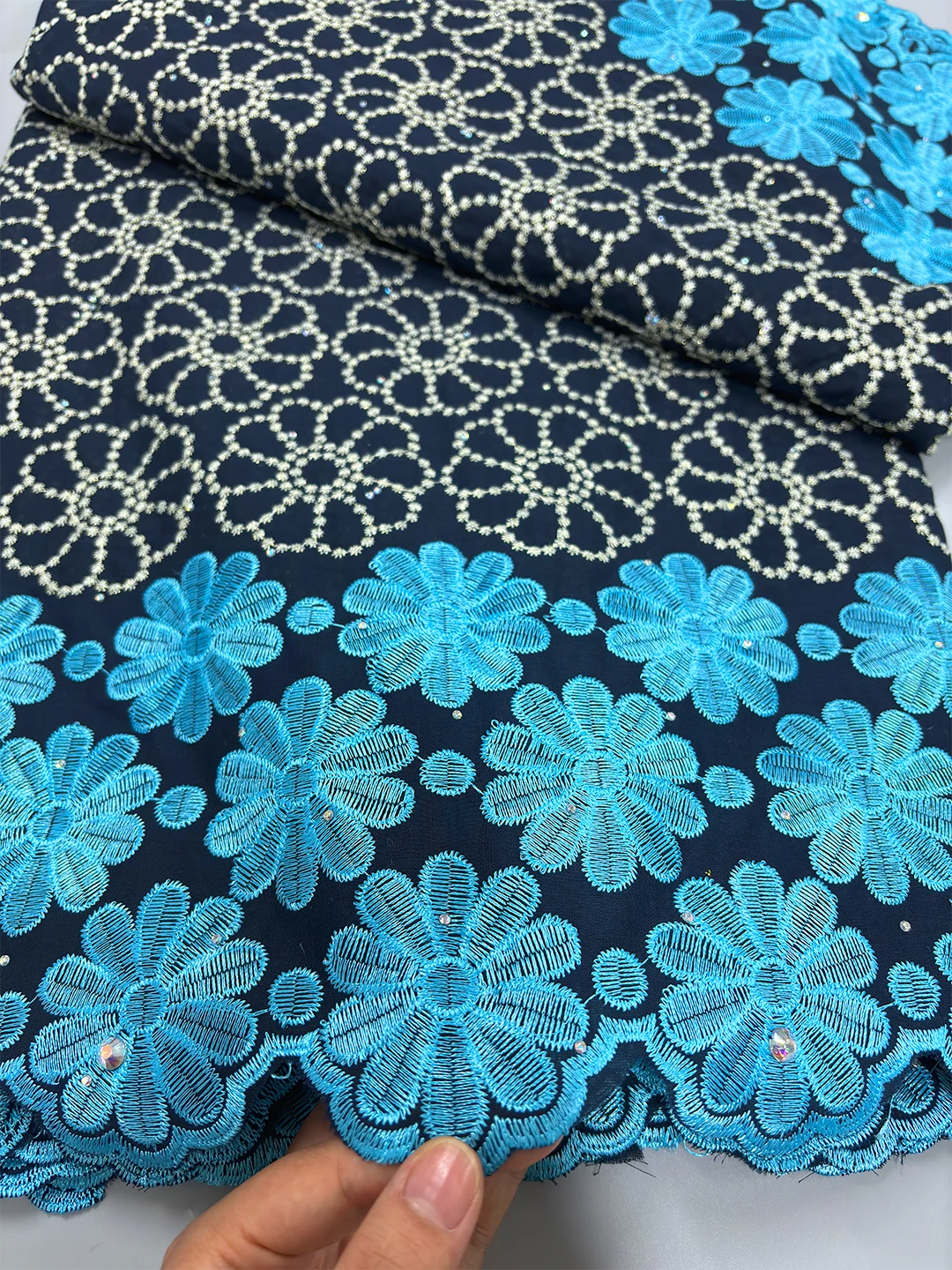 African 100% Cotton Lace Fabric 2024 High Quality Original Austria Cotton Lace Swiss Voile Lace Fabric for Nigerian Dress Fabric