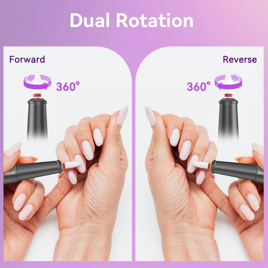 เครื่องเจียรเล็บไร้สายไฟฟ้าสำหรับเล็บอะคริลิคเจลผงมืออาชีพเครื่องมือทำเล็บมือเล็บเท้าแบบพกพา 5 ความเร็วและ 1