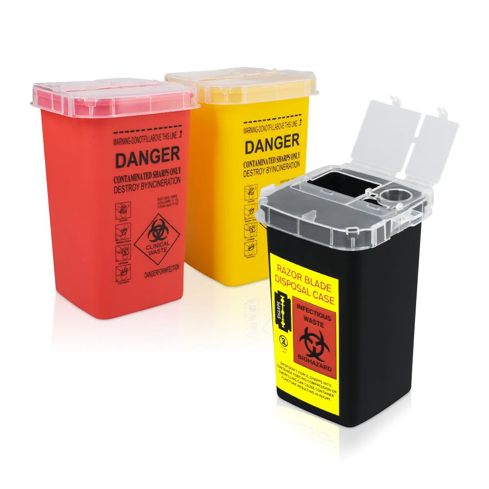 5/2/1PCS Tattoo Sharp Container Sharps Waste Bin Professional Tattoo Supplies Disposal Container Tattoo Needle Waste Box