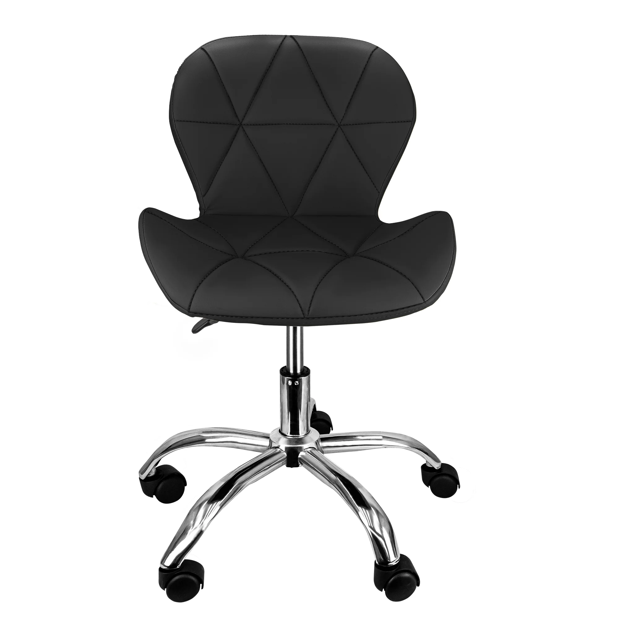 Slim Office Chair Upholstered Chrome Swivel Base