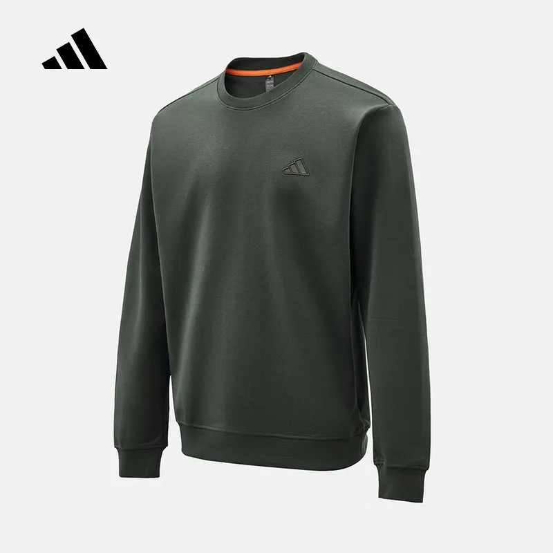 Adidas Solid Color Simple Crew Neck Jumper 2026 Spring Men's Casual Knitted Sweater KR2506