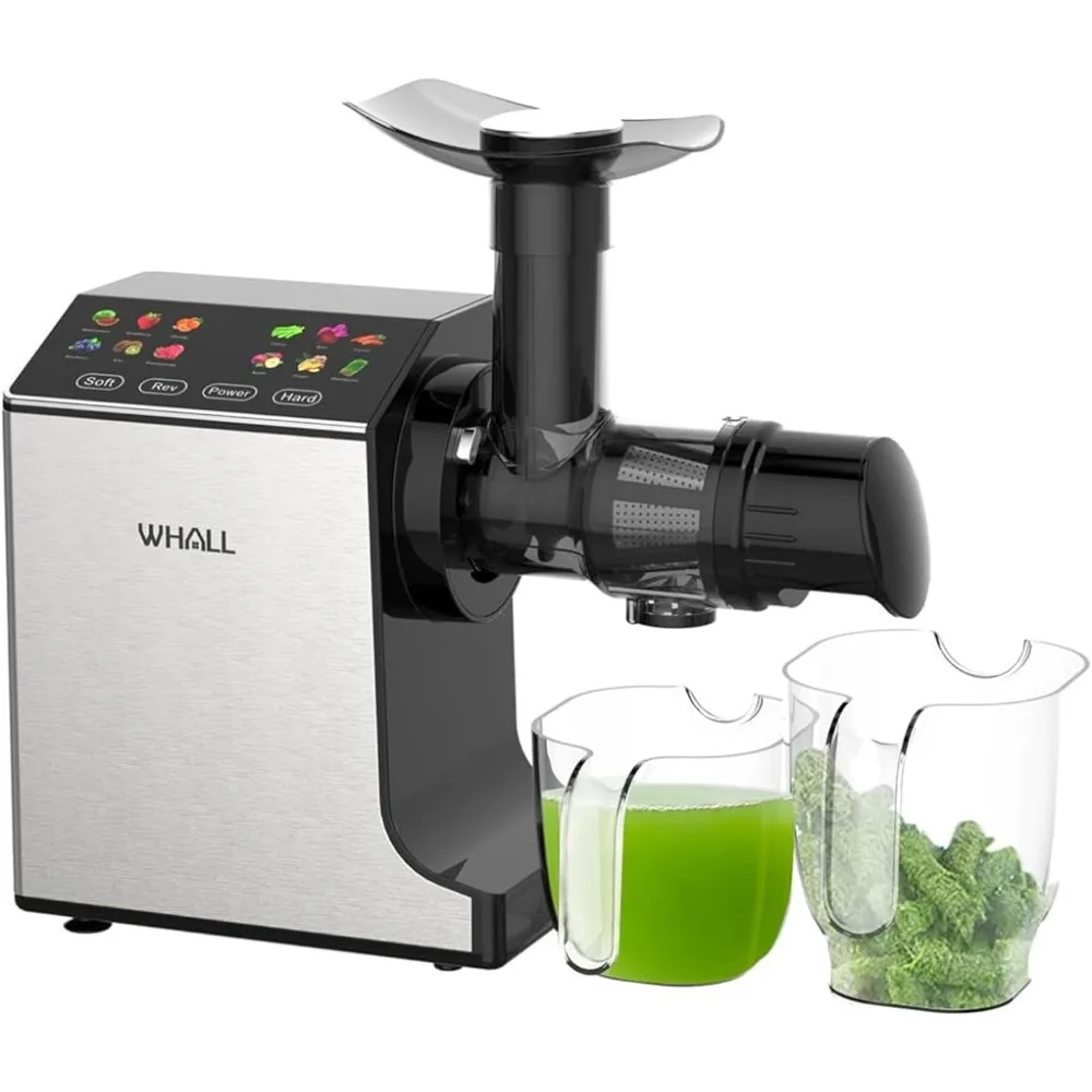 

Professional stainless steel juicer for vegetables and fruits, with a touch screen cold press juicer with two speed modes