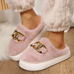 Mädchen Damen Strass Hausschuhe dicke Plattform Haus Pelz Rutschen Frauen niedlichen Katze Hausschuhe Push Home Schuhe Memory Foam Flurry Rutsche