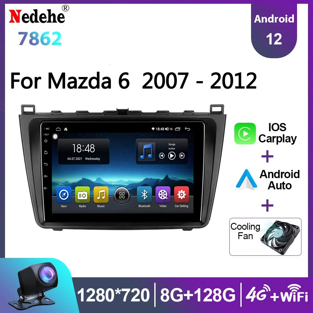 

2 Din Android 12 Car Radio Multimedia Player For Mazda 6 2007 - 2012 GPS Navigation Carplay Auto Stereo Audio Head Unit Wifi 4G