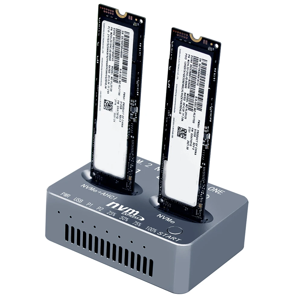 듀얼 베이 NVME 도킹 스테이션 USB3.2 타입 C 외장 하드 디스크 박스 Gen2X 20Gbps M.2 SSD 인클로저 M/B M 키용 M2 SSD M 키 SSD