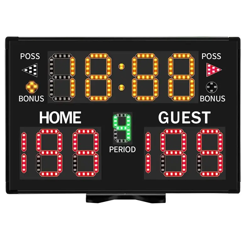 STOCK& Electronic Basketball Scoreboard, Portable Digital Scoreboard with Remote for Multisports Indoor Outdoor US Plug