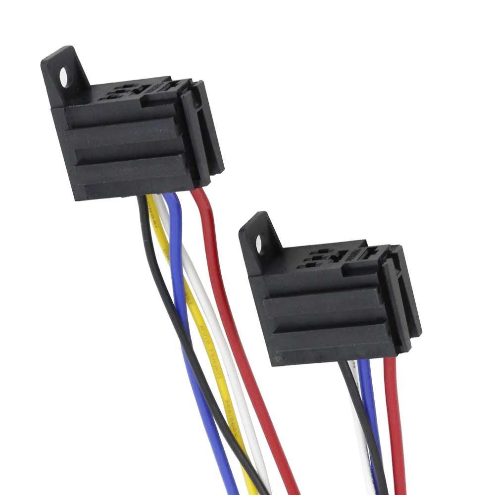 4/5Pin Automotive Violet Relay Socket with Wire with Terminal 12V/24V30A Modified Nylon Flame Retardant Auto parts