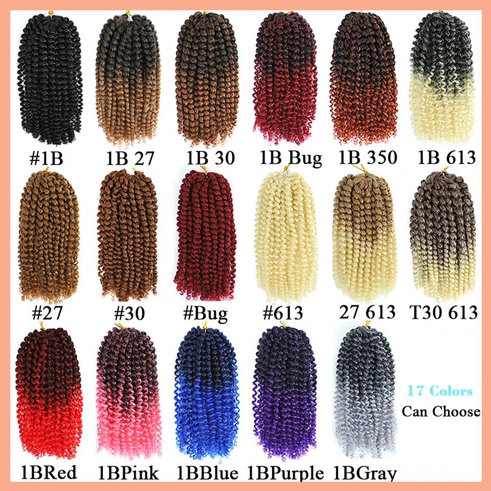 8 12 Inch Short Passion Twist Hair Marlybob Crochet Braids Hair Pre Looped Kinky Curly Synthetic Crochet Hair for Women And Kids