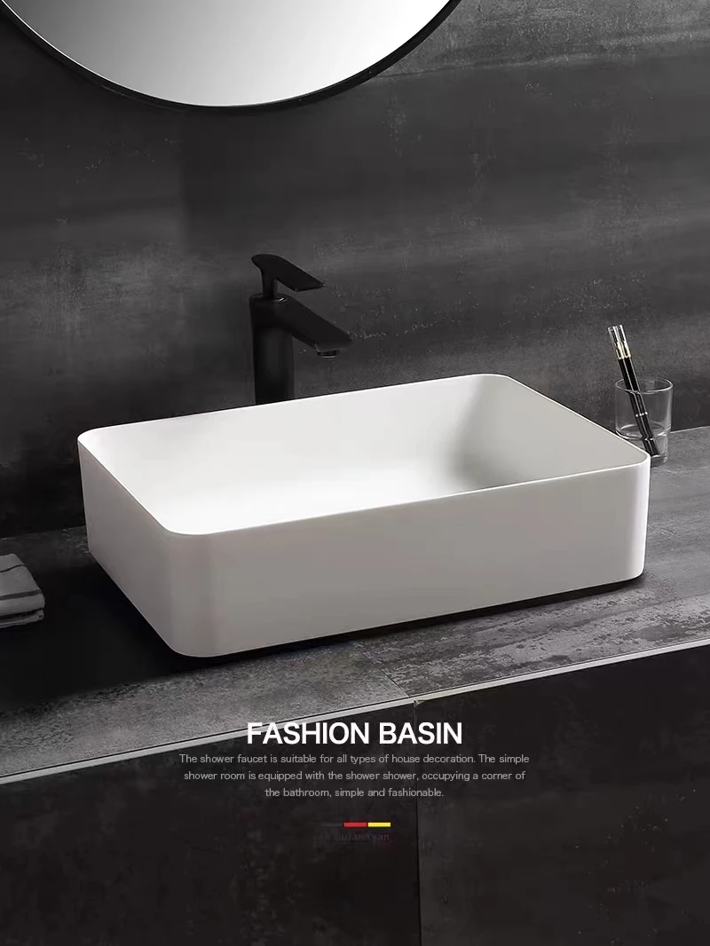 500/600/800*370*130mm Newest washbowl white wash basin Modern Fashion hand basin High Quality lavabo artificial stone European