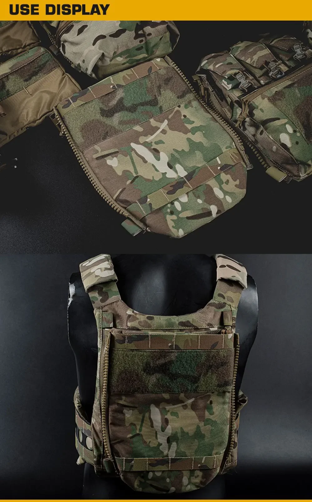 FCPC V5 Plattenträger Jagdweste Assault Back Panel Gear Wasserspeicher Allzweck Multi Fit Erweiterbare Tasche Airsoft-Ausrüstung – Detail 5